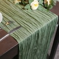 thumbnail image 1 of AYktou Pleated Gauze Table Runner, 70.9×35.4 Inch Cheesecloth Table Cloths Holiday Table Decoration Ambiance Dining Table Flag Soft Decorative Party Tablecloth for Wedding Birthday Home Decor, 1 of 7