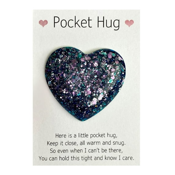 AYktou Pocket Hug Heart with Greeting Cards, Friendly Relationship Gifts Glass Cards Valentine's Day Greeting Card Appreciation Teacher Gift Christmas Birthday Graduation Thank You Blessing Card