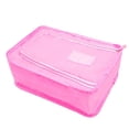 thumbnail image 1 of AYktou Portable Shoe Organizer & Shoe Storage Bag with Mesh Interlayer, 12×5×8 Inch Multi-Functional Travel Bag Foldable Shoe Tote Bag Towels Clothes Storage Box for Women & Men, Pink, 1 of 9