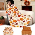 thumbnail image 1 of AYktou Pumpkin Throw Blanket, Warm-Colored Fall Harvesting Thanksgiving Pumpkin Maple Leaf Blanket Cozy Lightweight Quilt Gift for Home Couch Bed Living Room Chair Hallowmas Decor, 1 of 7