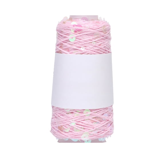 AYktou Pure Cotton Sequin Yarn Hand-Knitted Yarn, 175 Yard Shimmering Sequin Hand-Woven Cotton Yarn Clothing/Hats/Scarves Thread Crochet Strings DIY Workmanship Crochet Knitting Supplies