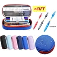 thumbnail image 1 of AYktou Purecolor Pencil Case Large Capacity Three-Layer Separated Stationery Pencil Pouch Waterproof Design Pencil Box Lightweight Portable makeup Bag, Kinds of Stationery Placement Needs, Blue, 1 of 6