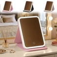 thumbnail image 1 of AYktou Rechargeable Makeup Mirror with 60 LED Lights, LED Makeup Mirror Foldable Vanity Mirror Portable High Definition Travel Desktop Mirror Dimmable 3500K-6500K & 3000Mah LED Makeup Mirror, 1 of 7