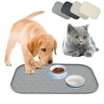 thumbnail image 1 of AYktou Rectangular Silicone Cat & Dog Food Mat for Floors Waterproof, 17×11 Inch Defend Spill Feeding Pet Mat Cute Claw Print Defend Slide Dog Bowl Mats Pet Feeding Placemat Messyproof, Gray, 1 of 7