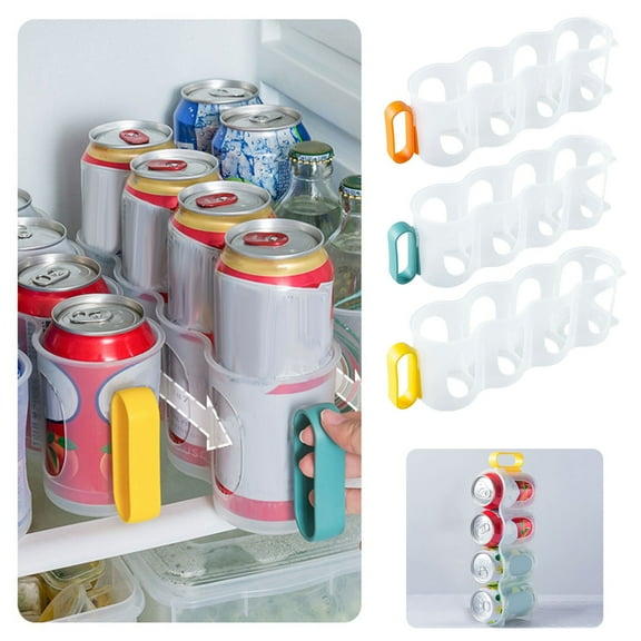 AYktou Refrigerator Organizers and Storage,PorTables Fridge Organizer with 4 compartment,Non-Slip Transparent Can Organizer for Pantry,Standable Water Bottle Organizer&Sodas Can Organizer for Fridge