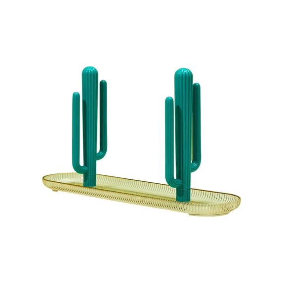 AYktou Rinseable Chopstick Organizer, Cactus Shaped Tableware Storage Rack Chopstick Holders, Stylish Draining Rack Kitchen Cutlery Racks for Chopstick Spoon Fork Countertop Organizer