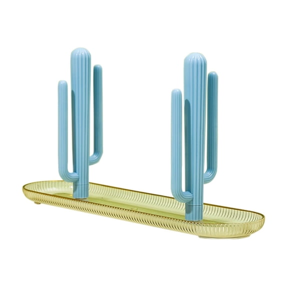 AYktou Rinseable Chopstick Organizer, Cactus Shaped Tableware Storage Rack Chopstick Holders, Stylish Draining Rack Kitchen Cutlery Racks for Chopstick Spoon Fork Countertop Organizer