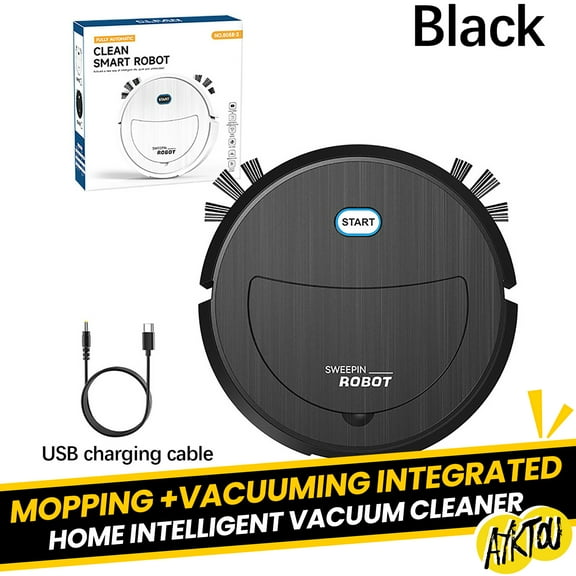 AYktou Robot Vacuum Cleaner -8.46in Intelligent Sweeping Robot Strong Suction Cleaning Robot Mopping and Vacuuming Robot Integrated Home Intelligent Robotic Vacuums for Pet Family Hair