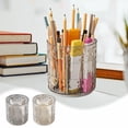 thumbnail image 1 of AYktou Rotary Pen Holder with 5 Slots, Desk Organizer Detachable Pen Tube Transparent Water Ripples Rotary Pen Cup Office Supplies Pencil Holder Stationery Caddy Multi-Purpose Makeup Brush Holder, 1 of 7