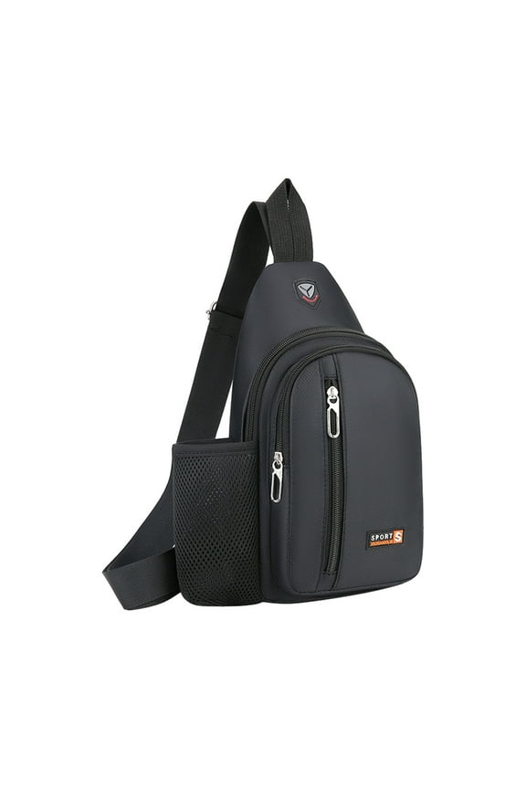 Sling Bag for Men Crossbody Bag for Women, Waterproof Shoulder Backpack Chest Bags Large Capacity Backpack with Earphone Hole, Multi-Pocket Sling Purse One Strap Travel Bag, Black