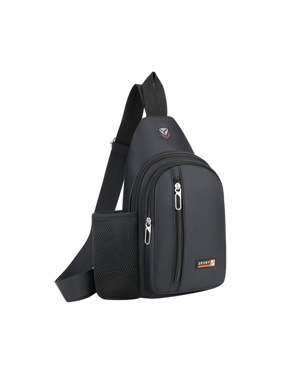 Sling Bag for Men Crossbody Bag for Women, Waterproof Shoulder Backpack Chest Bags Large Capacity Backpack with Earphone Hole, Multi-Pocket Sling Purse One Strap Travel Bag, Black