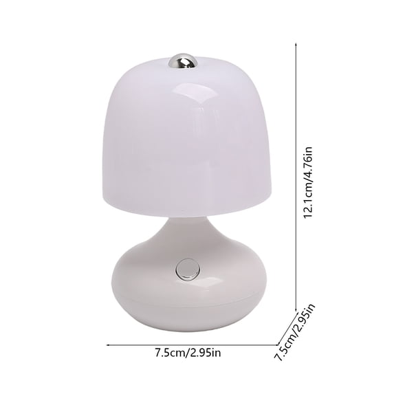 AYktou Small Table Lamp for Nightstand, 3×3×4.8 Inch Bedside Lamp Cordless Night Light Cute Mushroom LED Light Desktop Lighting Ornaments Gifts Desk Lamp for Bedroom/Patio/Living Room