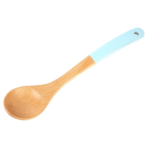 AYktou Small Wooden Cooking Utensils Set - Small Long Handle Spoon, 6.7×1.6 Inch Non-Stick Frying Pan Spatulas Spoons Hot-Proof Kitchen Gadgets for Small Pot Frying Scrambled Eggs
