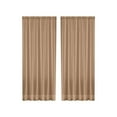 thumbnail image 1 of AYktou Solid-Color Semi Sheer Curtains, 52×84 Inch Rod-Pocket Style Light Sheer Filtering Vertical Window Drapery Wrinkle-Proof Curtain Drapes for Bedroom Living Room, Brown 2 Panels, 1 of 6