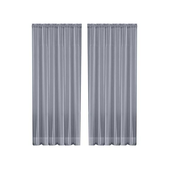 AYktou Solid-Color Semi Sheer Curtains, 52×84 Inch Rod-Pocket Style Light Sheer Filtering Vertical Window Drapery Wrinkle-Proof Curtain Drapes for Bedroom Living Room, Gray 2 Panels