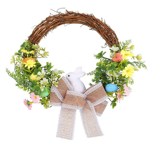 AYktou Spring Wreaths for Front Door-Easter Wreath Bow Decoration Door Decoration Home Decoration Shooting Props