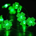 thumbnail image 1 of AYktou St Patrick'S Day String Lights, 6.6Ft Four-Leaf Clover Irish Green Decorative Lamp with 20 LEDs, Hanging LED Lights for Fireplace Tree Garden Corridor Indoor Outside Store Home Decor, 1 of 7