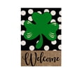 thumbnail image 1 of AYktou St. Patrick's Day Garden Flags, 12×18 Inch Green Clover Welcome Flag Outdoor Decor Shamrock Yard Flag Holiday Banner Clovers Linen Spring Background Flags Farmhouse St Patricks Day Decor, 1 of 6