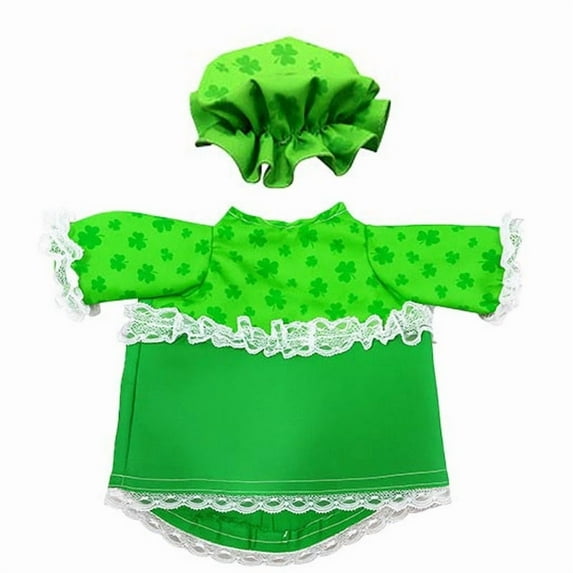 AYktou St. Patrick's Day Porch Goose Outfits Set, 23 Inch Goose Statue Green Shamrock Porch Goose Clothes Lawn Goose Skirt and Hat for Spring Decor St Patricks Day Party Patio Yard Lawn Layout