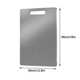 thumbnail image 1 of AYktou Stainless Steel Cutting Board-Double Sided 304 Titanium Cutting Boards with Hanging Hole,Kitchen Essentials Chopping Board for Meat Vegetables Fruit, 1 of 5