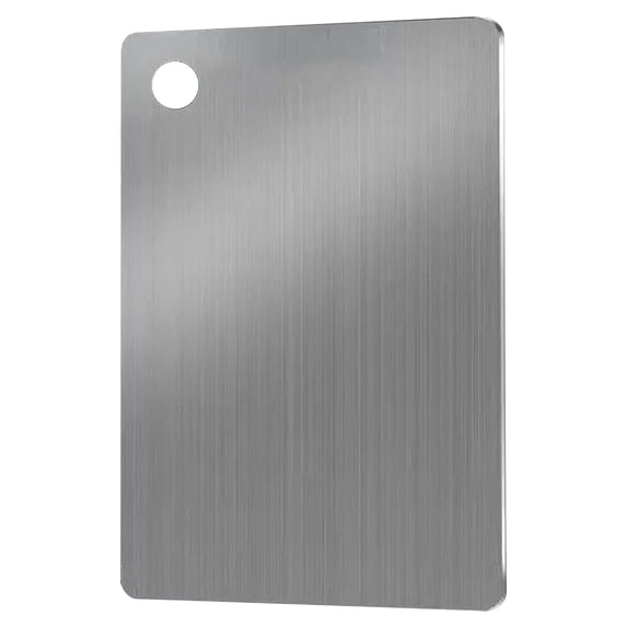 AYktou Stainless Steel Cutting Board for Kitchen, 11.8×18.1 Inch Thickened Double Sided Chopping Board with Hanging Hole, Multi-Purpose Innoxious Cutting Board for Vegetables Meat Fruit & Bread