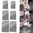 thumbnail image 1 of AYktou Stainless Steel Cutting Board for Kitchen, 5.9×9.8 Inch Thickened Double Sided Chopping Board with Hanging Hole, Multi-Purpose Innoxious Cutting Board for Vegetables Meat Fruit & Bread, 1 of 6