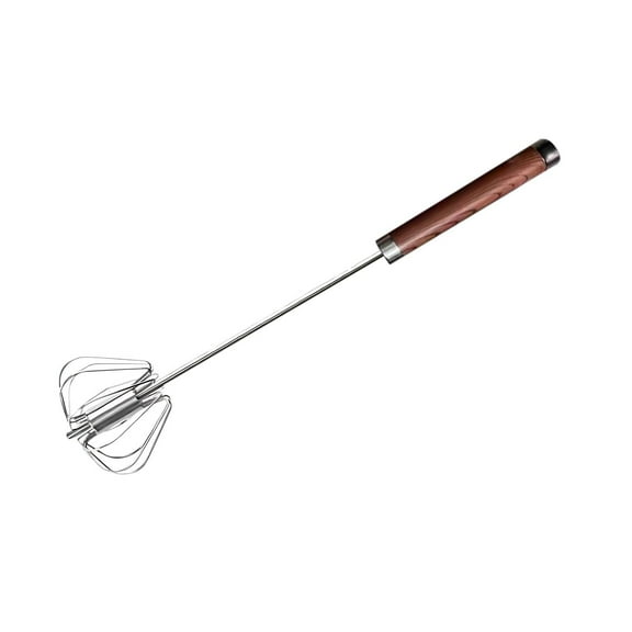AYktou Stainless Steel Semi-Automatic Whisk, 11.5 Inch Multi-Functional Household Rotary Egg Beater Cream Stirrers Wisker Kitchen Utensils Hand Push Mixer Stirrer for Blending & Whisking