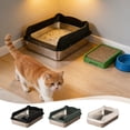 thumbnail image 1 of AYktou Stainless Steel Semi Enclosed Cat Litter Box, Non Slide Pet Toilet with Removable Elevated Sides, Oppose Scatter Odor Control Litter Pan Indoor Cats Toilet Tray Anti-Scratch Kitty Cat Box, 1 of 7