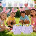 thumbnail image 1 of AYktou Striped Pattern Holiday Gift Baskets, Large-Capacity Simple Family Storage Bags Easter Egg Hunt Stuffer Gift Bags Foldable Canvas Handbags for Daily Clutter Organization and Storage, 1 of 7
