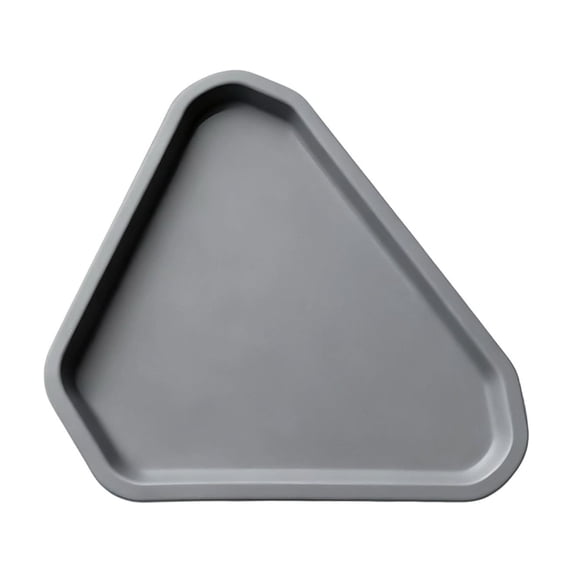 AYktou Thickened Triangular Food Tray, 15.8×11.7 Inch High-Temperature Food Serving Trays Presenting Dishes Pastries Snacks Displaying Serving Platter Frosted Trays for Home Party Restaurant, Gray