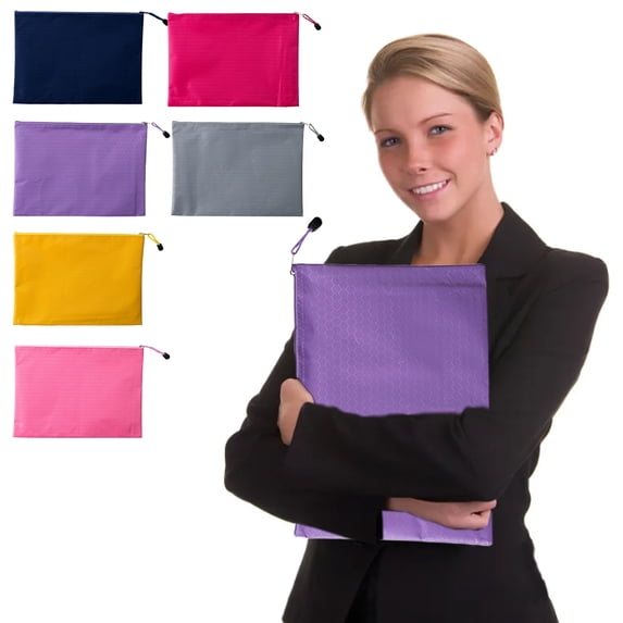AYktou Thickened Zipper Pouch Bags, 13.1×9.4 Inch Document Storage Bag Multipurpose Folder Pen Bags File Bags Multi-Color Optional Zipper File Pouch for Home Puzzles Office Supplies