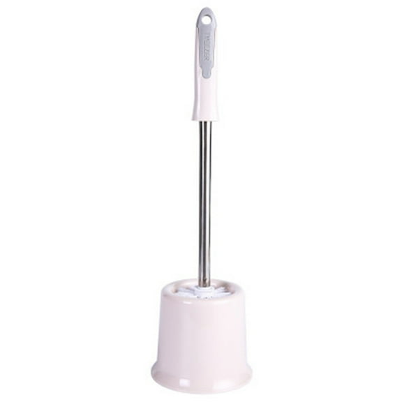 AYktou Toilet Brush 5.5*5.5*18.5in Toilet Brush and Holder Compact Size for Storage Organization Toilet Brush Set with Long Handle Plastic Holder Easy to Hide Drip-Proof Easy to Assemble Deep Cleaning
