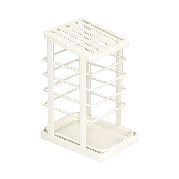 AYktou Universal Knife Block, Kitchen Countertop Organizer Stainless Steel Knife Rack Household Knife Storage Rack with Draining Tray-Multiple Tool Positions Knife Holder for Scissors Fruit Knife