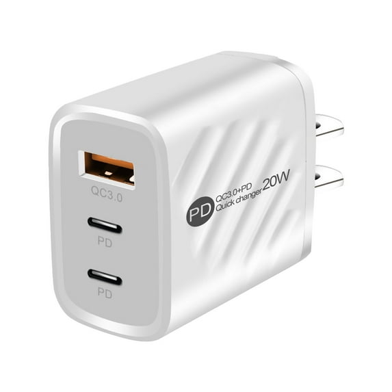 AYktou Usb C Charger Block,Type C Charger Fast Charging,20W 3-Port Phone Charger,Multiport Type C Charging Block Cuboid for Mobile Phones,Tablets,Mice,Headphones and Other Electronic Devices