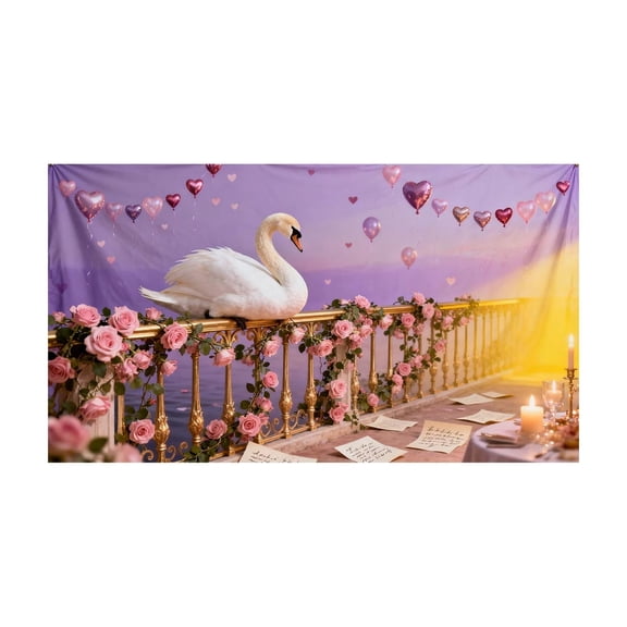AYktou Valentine's Day Tapestries Backdrop Banners, 71×43 Inch Colorful Multiple Pattern Background Cloth Wall Covers Tapestry for Birthday Party Decorations Photo Wall Background