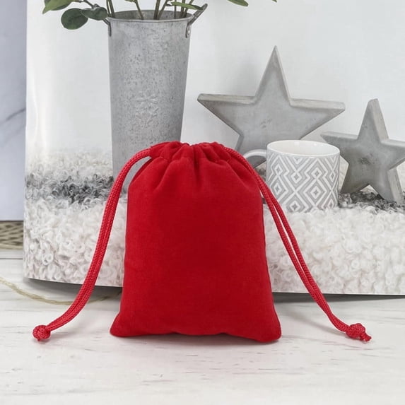 AYktou Velvet Drawstring Bags, Velvet Cloth Jewelry Pouches Christmas Candy Bag Wedding Gift Bags Reusable Exquisite Small Item Storage Bag for Jewelry Pendant Bracelet Souvenirs