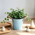 thumbnail image 1 of AYktou Vintage Galvanized Flower Buckets, Metal Planter Tubs Flower Pots with Rope Handles, Farmhouses Hanging Bucket Rustproof Flowerpot for Indoor Outdoor Garden Patio Party Wedding Home Decor, 1 of 6