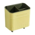 thumbnail image 1 of AYktou Wall-Mounted Tableware Organizer, Large Capacity Utensil Holders Tableware Storage Box with 3 Compartments, Kitchen Fork Spoon Storage Rack Draining Cage Countertop Tableware Stand, Yellow, 1 of 6