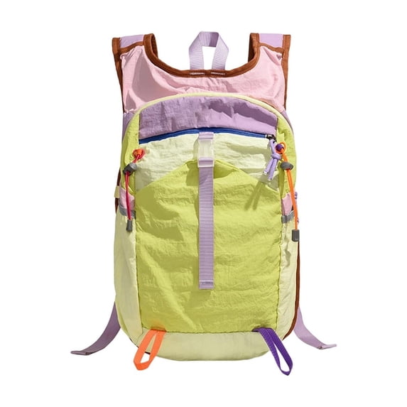 AYktou Waterproof Backpack for Women Men, Large Capacity Lightweight Hiking Backpack, Cream Color Block Casual Travel Bag Hiking Bag, Multiple Dividers Daypack for Outdoor Sports Camping