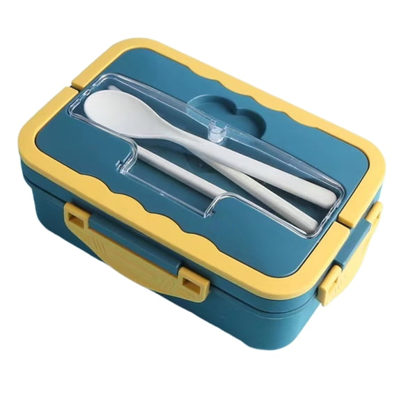 AYktou Wheat Straw Lunch Box - Leak-Proof Bento Box with Chopsticks & Spoons, 8.3×5.7×3 Inch Insulated Lunch Box, Microwave-Safe, Separated Lunch Container for Women Men Reusable Food Container