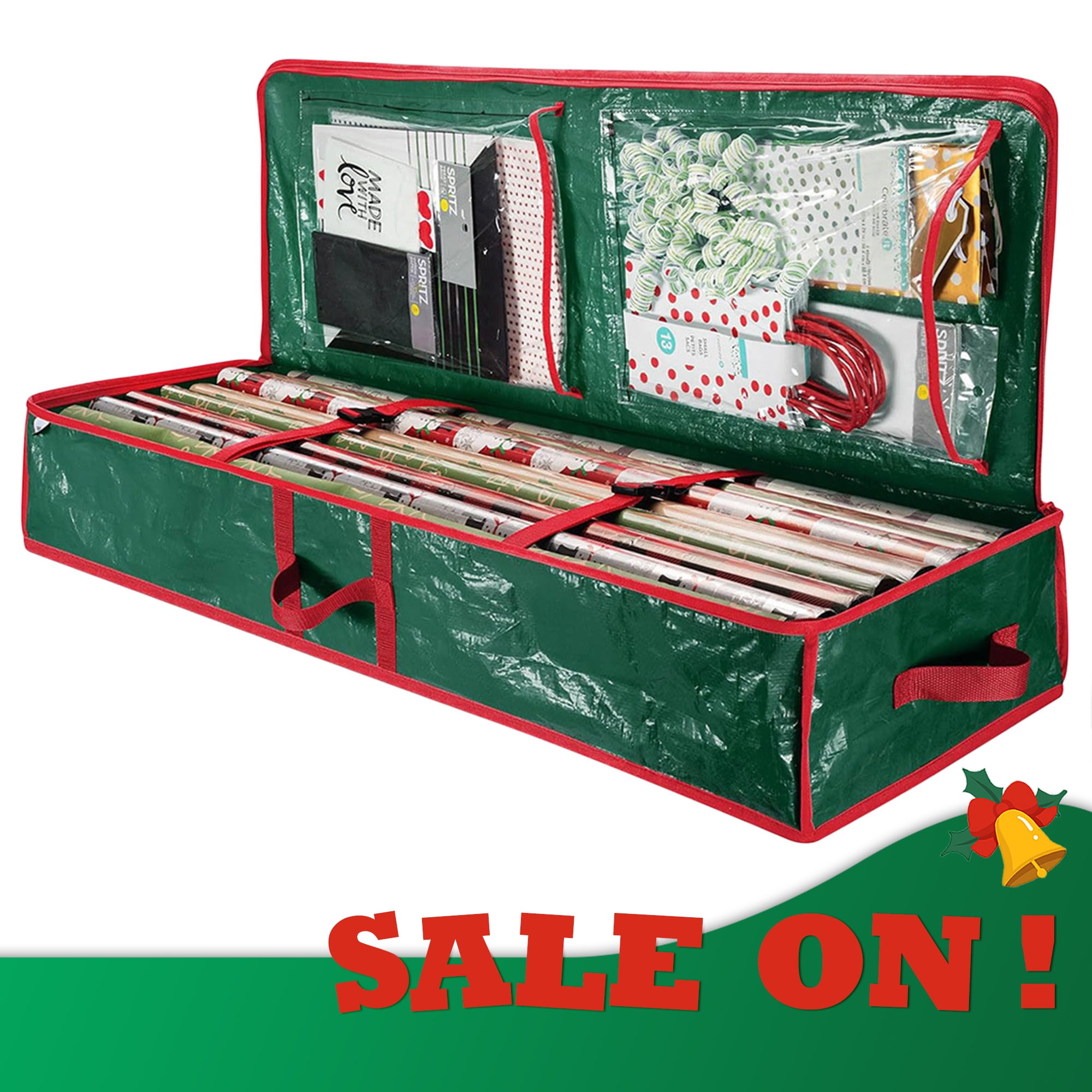 Wrapping Storage Box AYktou Wrapping Paper Organizer Storage 41x14x6in Tear-Resistant Fabric ...