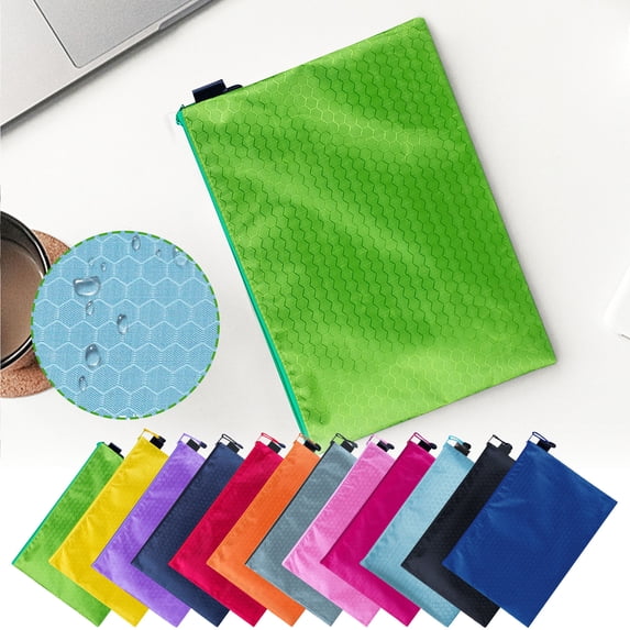 AYktou Zipper File Bags, Waterproof Thickened Canvas Document Pouch Zipper Bag, A5 Size Football Pattern File Folders Files Category Bag, Large Capacity Pencil Pouch Stationery/Document Storage Bag