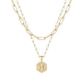 thumbnail image 1 of AZ 26 Letters Initial Hexagon Pendant Necklace for Women Elegant Gold Plated Jewelry Gift for Her and Stylish, 1 of 4