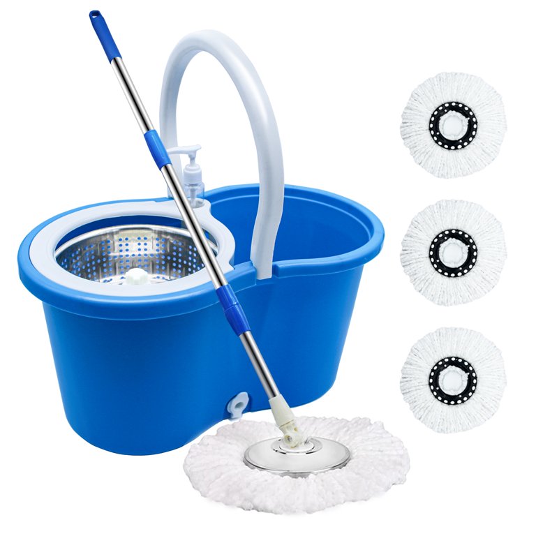 White Mop Floor Microfiber Rotating Head Easy Spin... – Grandado White Mop Floor Microfiber Rotating Head Easy Spin... – Grandado