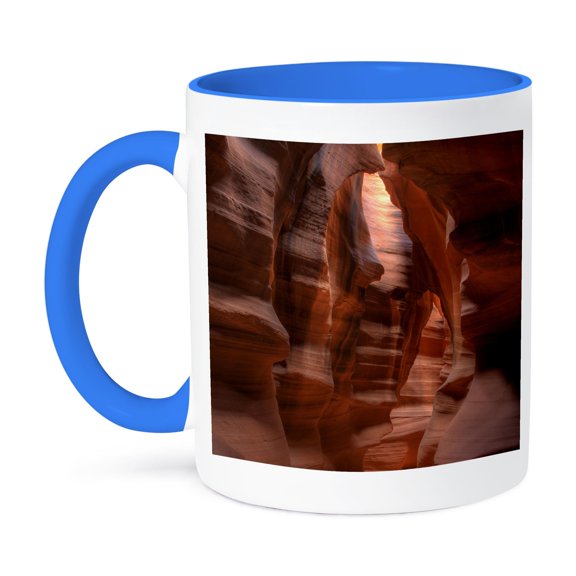 3dRose, AZ, Arizona, Page, Upper Antelope Canyon - US03 JWI0327 - Jamie and Judy Wild, 15oz Two-Tone Blue Mug