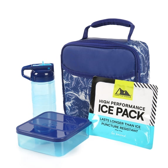 Arctic Zone Combo Lunch Box, Dino Jungle, Includes Food Container, Water Bottle, and Ice Pack