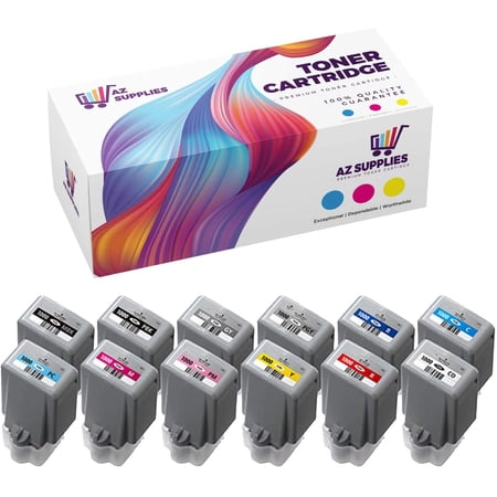 AZ Compatible Ink Cartridge Replacement for Canon PFI-1000 use in imagePROGRAF PRO-1000 (PB,MB,C,M,Y,R,PM,GY,PC,CO,PG,B 12-Pack)