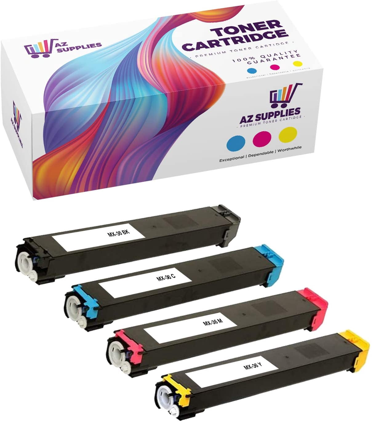 4-Pack Toner Cartridge Replacement For Sharp MX-36NT – Compatible With MX-2610N, MX-3110N Printers - View #4