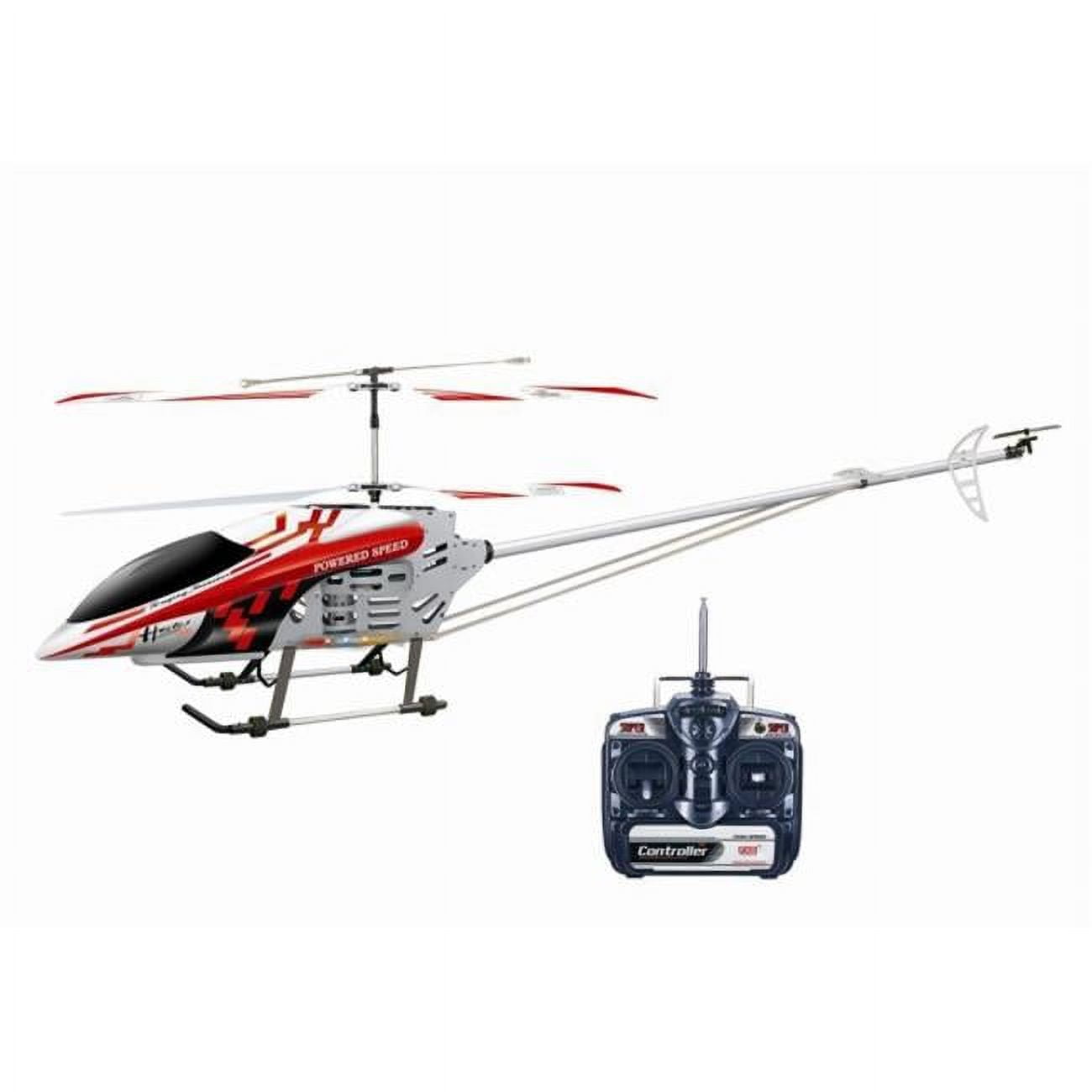 AZ HG90M Red 49 In. FXD 3.5 Channel Gyroscope Metal Frame RC Helicopter with LED lights Red