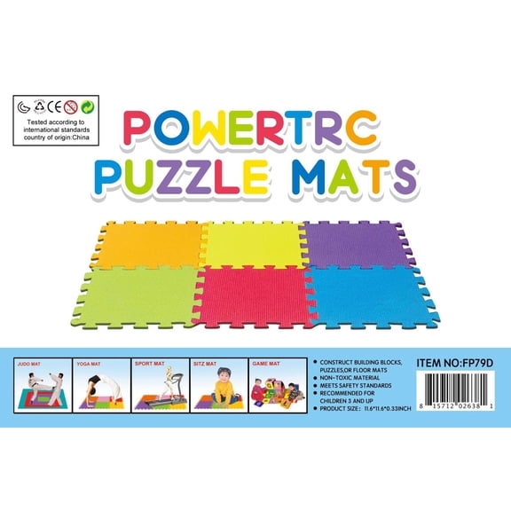 Foam Puzzle Mat 10 12"x12" Connectable Pieces
